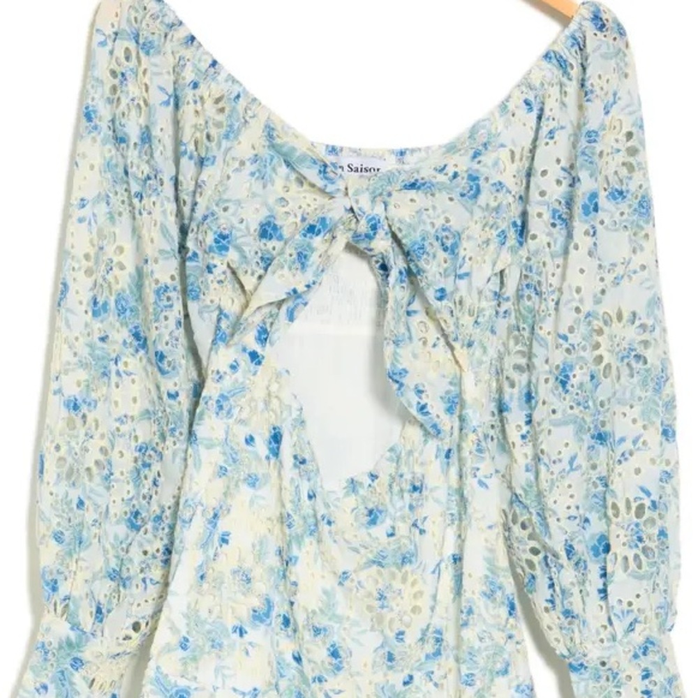 Claire Floral Eyelet Long Sleeve Minidress